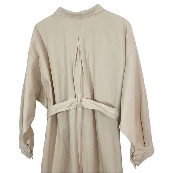 OZMA NWT Size XL Keaton Jumpsuit in Twill Putty Cream Cotton Pantsuit Playsuit - Picture 7 of 12